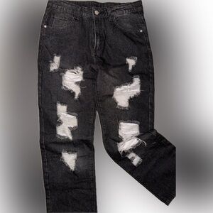 Black/white distressed jeans (MEGA MARKDOWN 🎫)